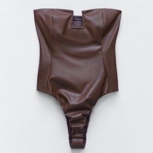 Zara - Women’s Faux Leather Body Suit - NEW WITH TAGS - NEVER WORN